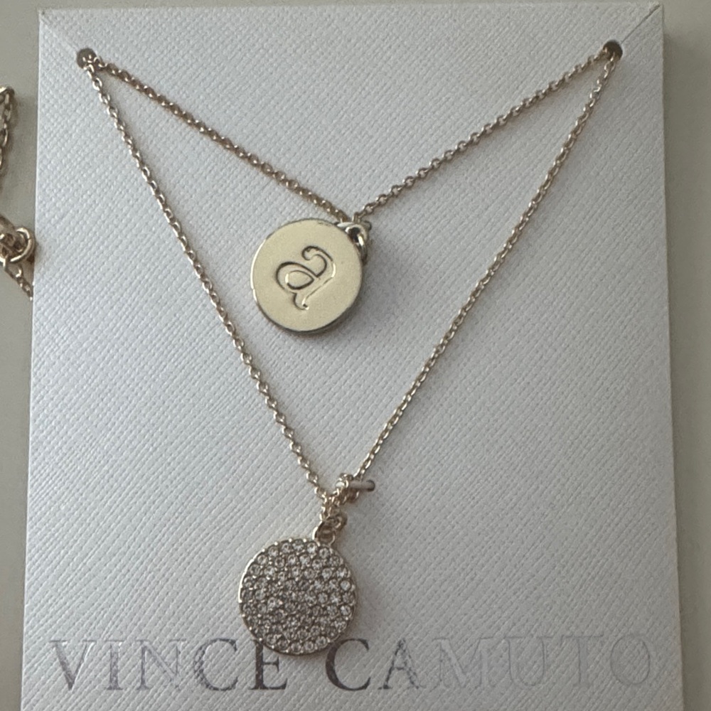 Vince Camuto Gold and Silver Double Pendant Necklace